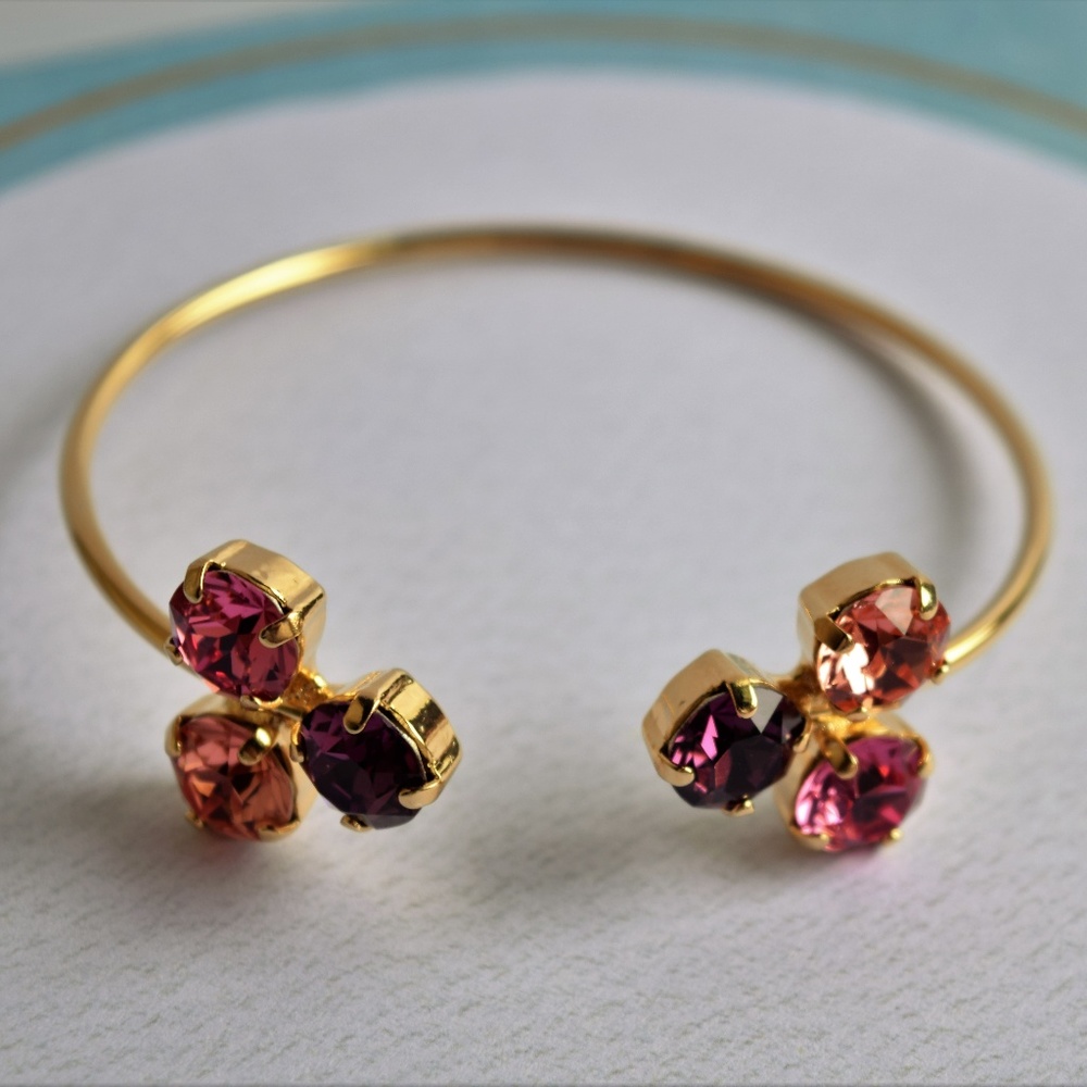 Adjustable Swarovski Crystals Bangle Bracelet